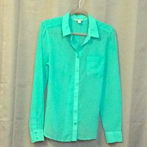 Mint sheer blouse